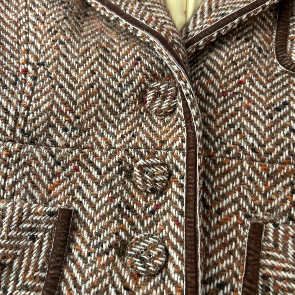 Vintage ABERCROMIE & FITCH Wool &‎ Silk Tweed Fitted Blazer Y2K S - Picture 6 of 9